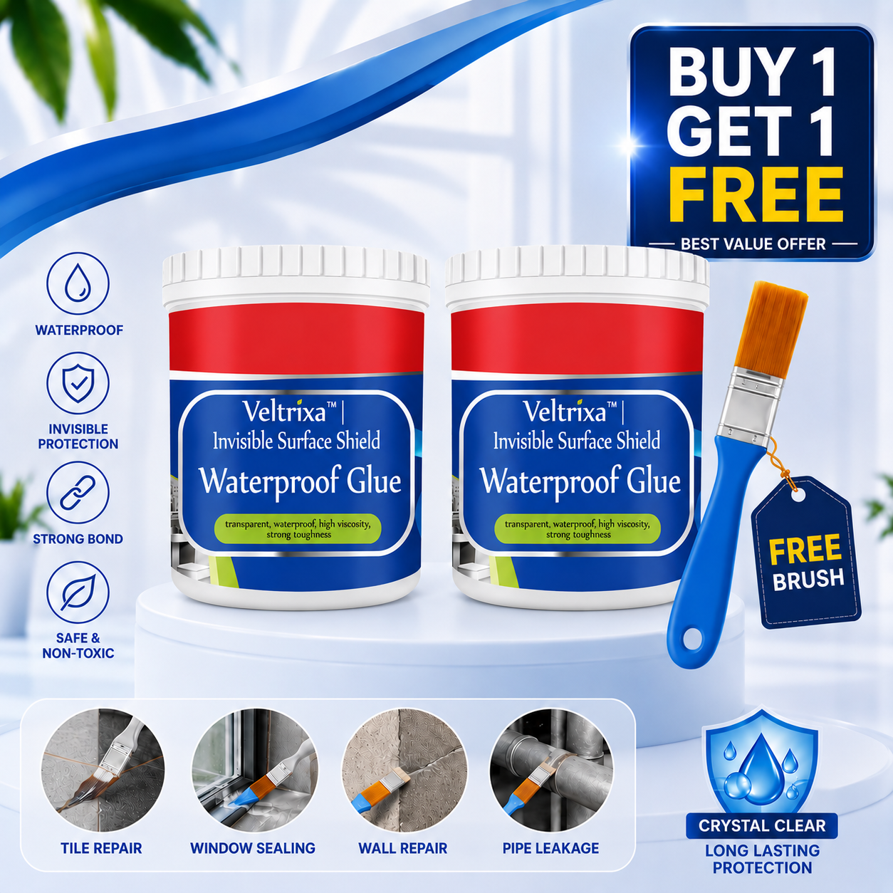 Veltrixa™ | Invisible Surface Shield | Buy 1 Get 1 FREE + FREE Brush